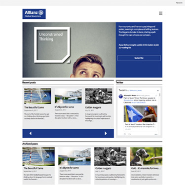 Allianz Global Investors have several blog streams to help their clients negotiate the tricky world of investment banking. Our brief was to develop creative agency King&Tuke's innovative designs, helping to translate them to a responsive website suitable for their range of global clients.