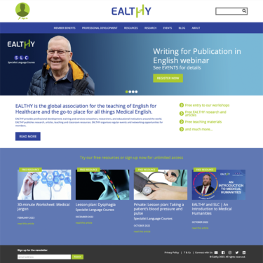EALTHY is the global association for the teaching of English for Healthcare and the go-to place for all things Medical English.